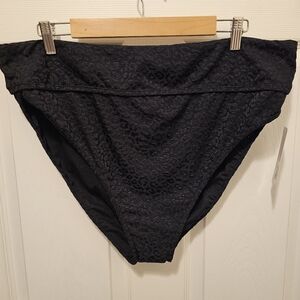 Black Leopard Print Swim bottoms